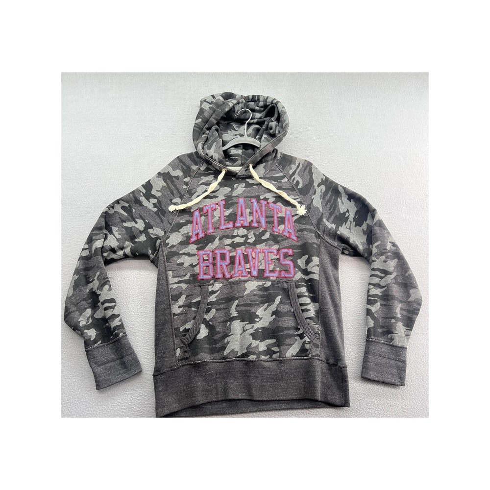 Tailgate Atlanta Braves Hoodie Sweatshirt Women's Small Gray Camo MLB Baseball
